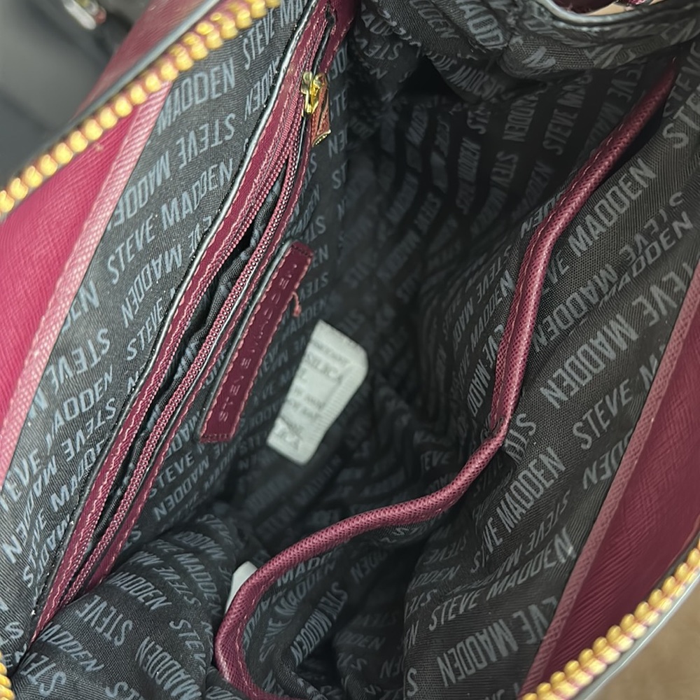 STEVE MADDEN BREESE CROSSBODY SATCHEL BAG PURSE HANDBAG wine plum burgundy - Picture 8 of 14